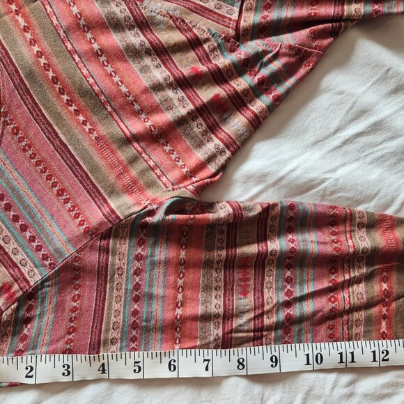 100% PERUVIAN CONNECTION STRIPED MULTI COLOR MAXI DRESS 3/4 SLEEVES SIZE M - Picture 7 of 9